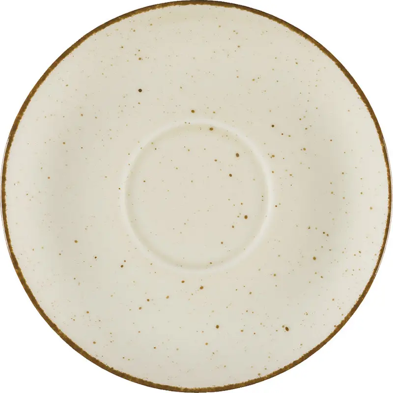 Stalgast Untertasse, Serie Aida, cremefarben, braun gesprenkelt, Ø 160 mm, 12 Stück