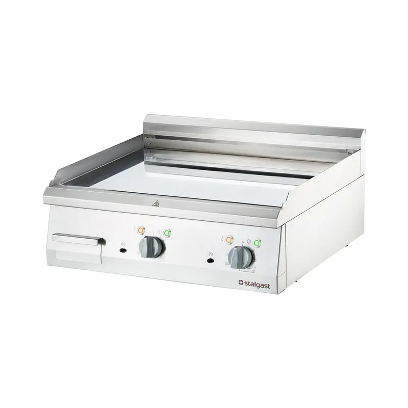 Stalgast verchromte Elektro-Griddleplatte als Tischgerät, 800x700 mm, glatte Grillfläche, Serie 700 ND