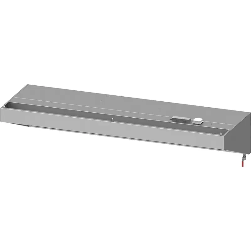 Stalgast Wandhaube "Basic Line", Schrägform 2500 mm x 600 mm mit Flammschutzfilter Typ B