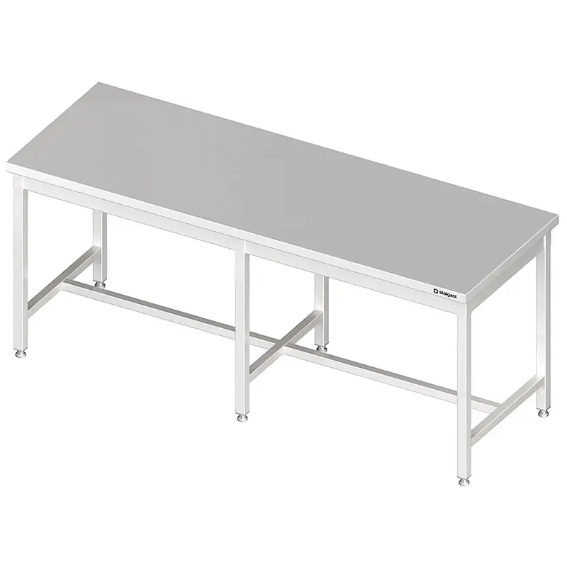 Stalgast Zentralarbeitstisch mit mittiger Strebe 2200x800x850 mm, ohne Aufkantung, verschweißt
