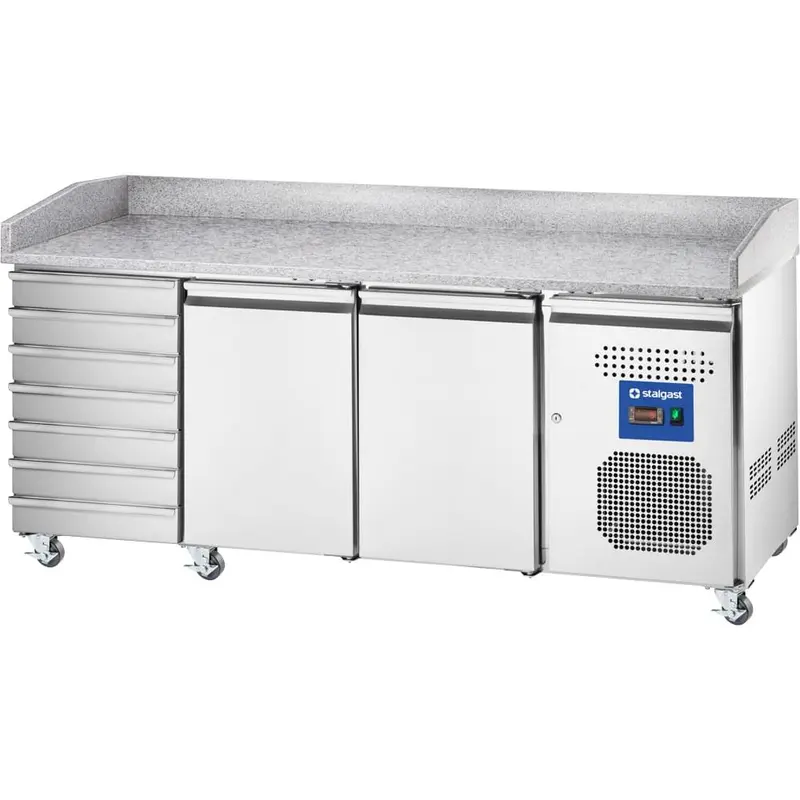 STARLINE PIZZATISCH, 2-TÜRIG & 7 SCHUBLADEN, EN 600X400, EDELSTAHL