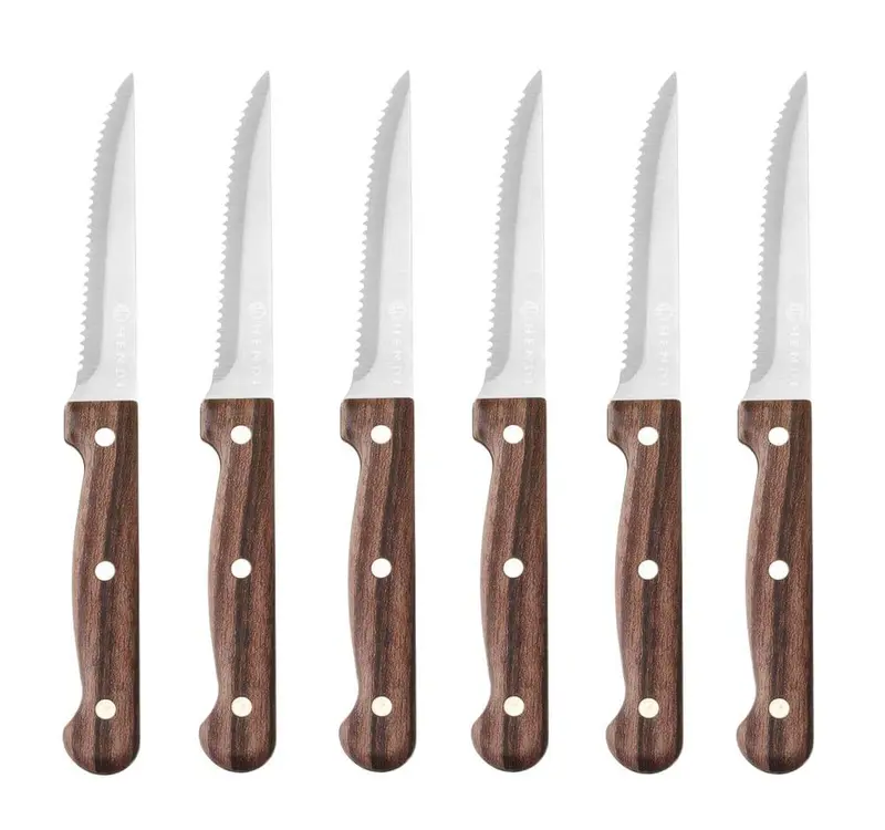 Steakmesser – 6 Stück, HENDI, Profi Line, Braun, 6 Stk., (L)210mm
