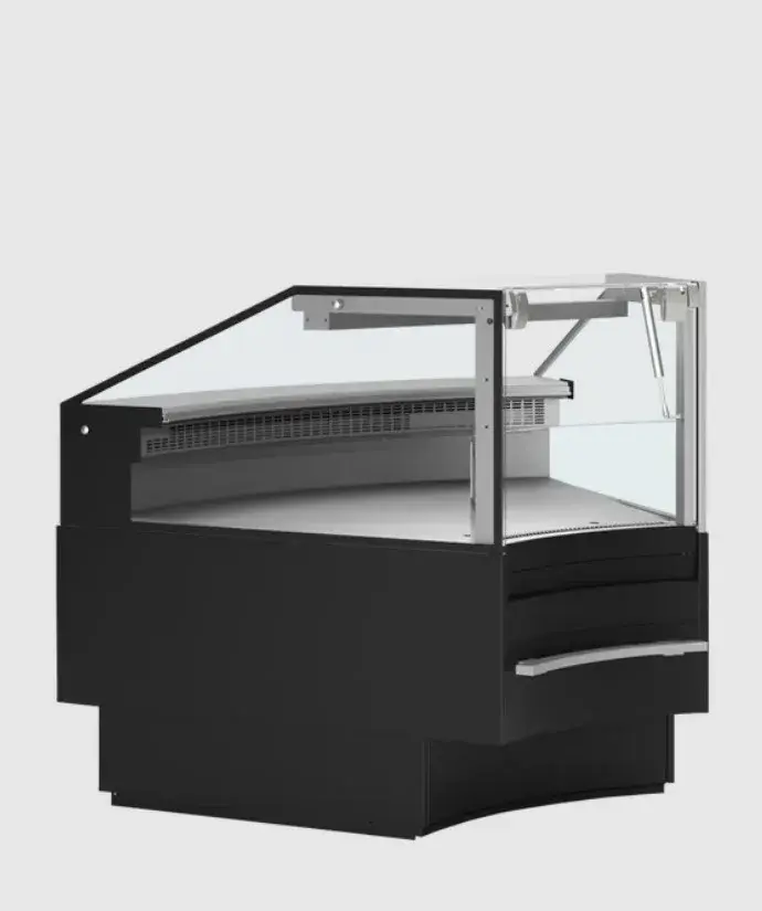 Tefcold Bedien-Kühltheke SOCA45INTB 45 Grad Eckstück 1120 mm, LED, schwarz
