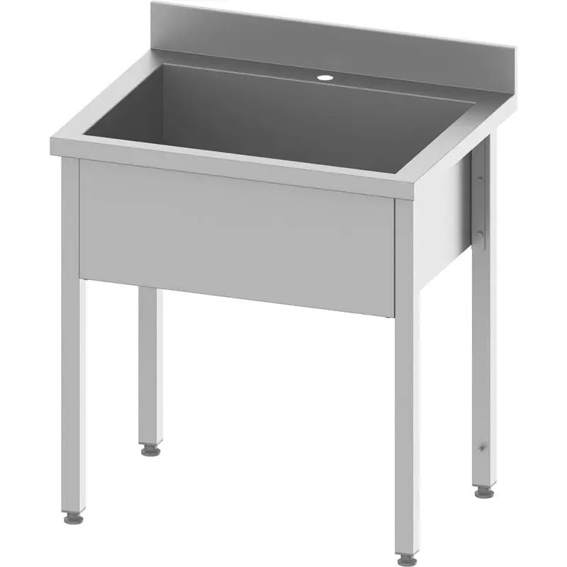 Topfspüle ECO mit einem Becken 1000x600x850 mm, 400 mm Beckenhöhe mit Aufkantung, Selbstmontage (AISI201)