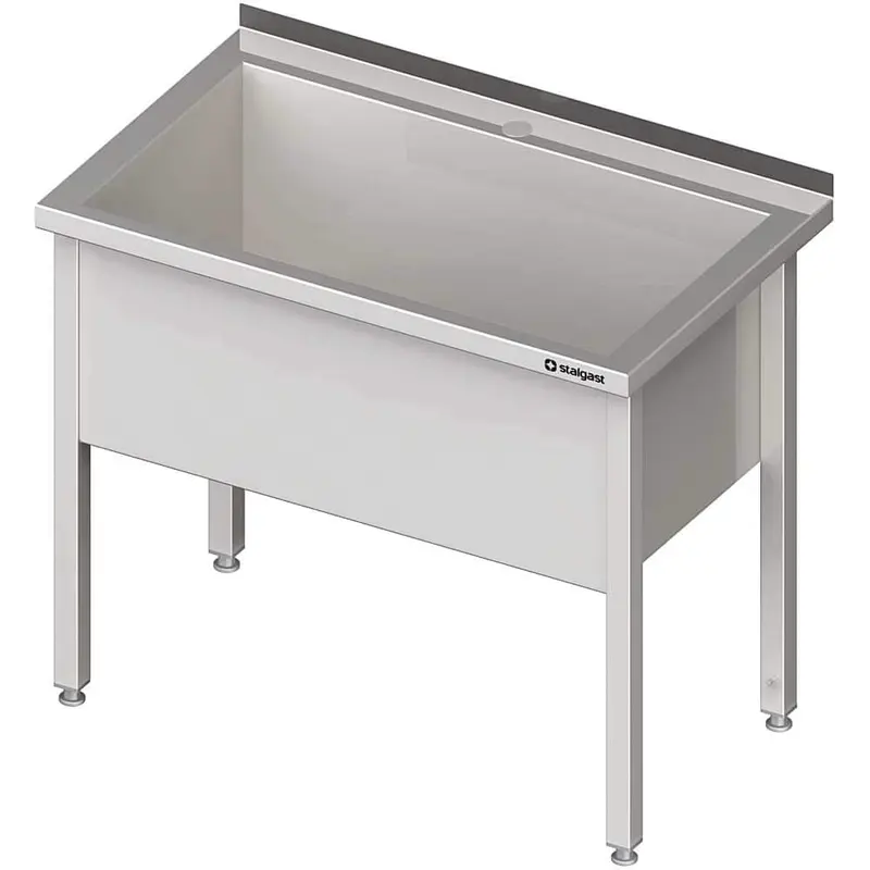Topfspüle mit einem Becken 1000x600x850 mm, 400 mm Beckenhöhe mit Aufkantung, verschweißt