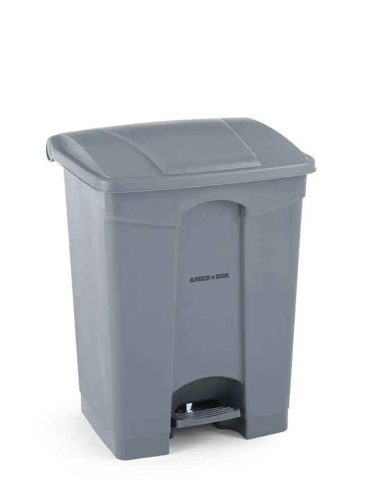 Tret-Abfalleimer, AmerBox, 68L, Hellgrau, 490x410x(H)660mm