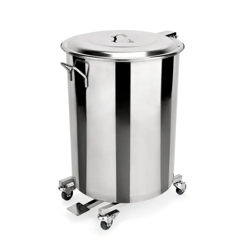Tretabfallbehälter mit 4 schwenkbaren Rollen, 90 ltr., Ø 44 cm