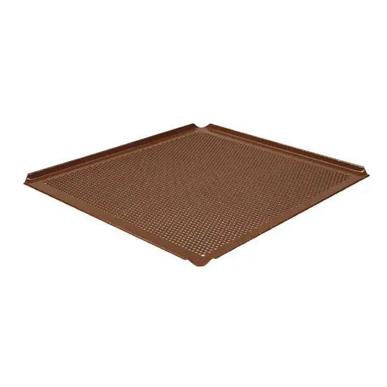 Virtus Backblech aus Aluminium, 435x340 mm - 4 Seiten 45°, Silikon, gelocht