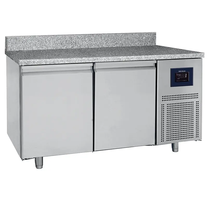 Virtus Bäckereikühltisch 2-türig 600x400 mm, Granitarbeitsplatte mit Aufkantung, -2°/+8°C - WiFi