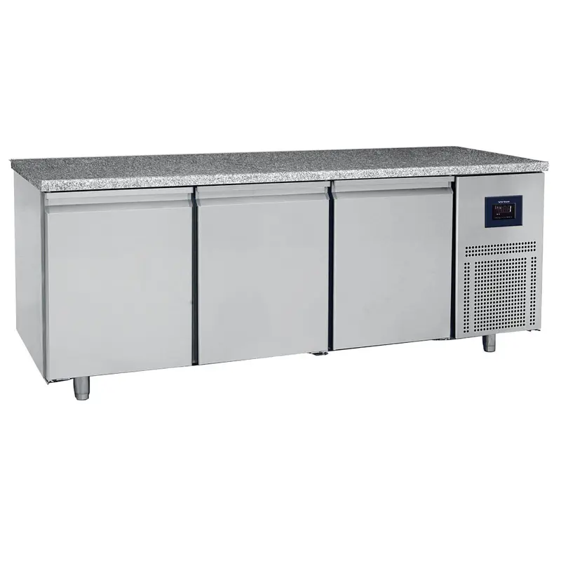 Virtus Bäckereitiefkühltisch 3-türig 600x400 mm, Granitarbeitsplatte, -10°/-22°C - WiFi