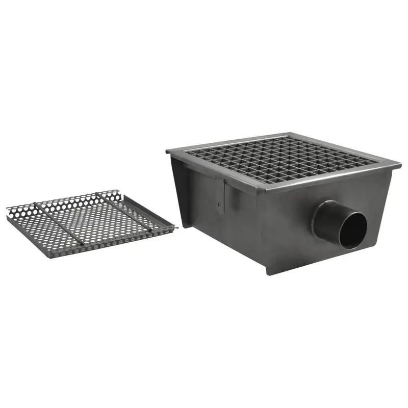 Virtus Bodenablaufrinne mit horizontalem Auslauf ø 63 mm und Sieb, 500x300x150 mm