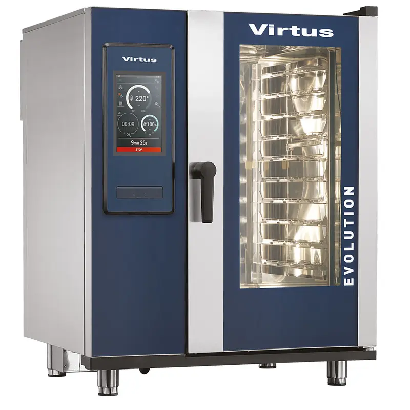 Virtus Elektro-Kombidämpfer mit Boiler und automatischem Reinigungssystem, 10x GN 1/1