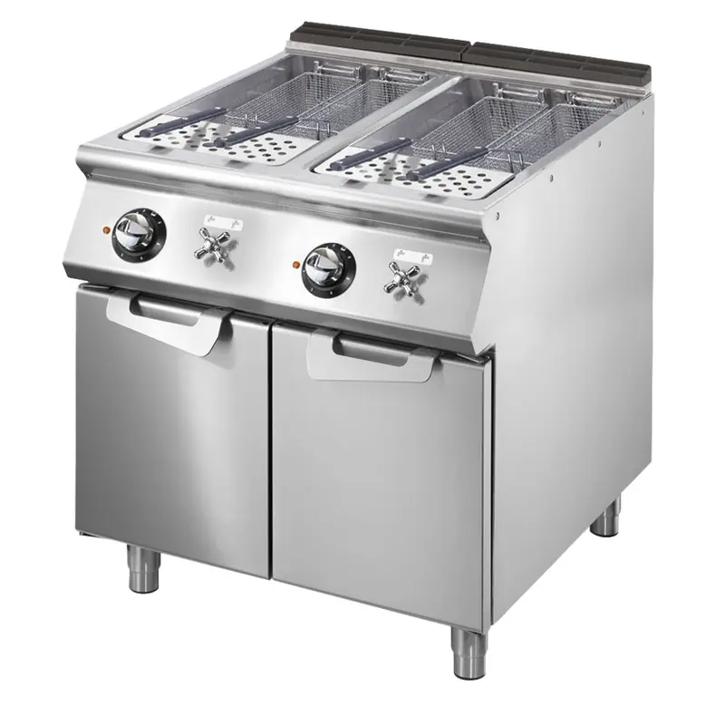 Virtus Elektro-Nudelkocher, 2 Becken GN 2/3, Kapazität 2x 26 Liter, feststehende Heizungen