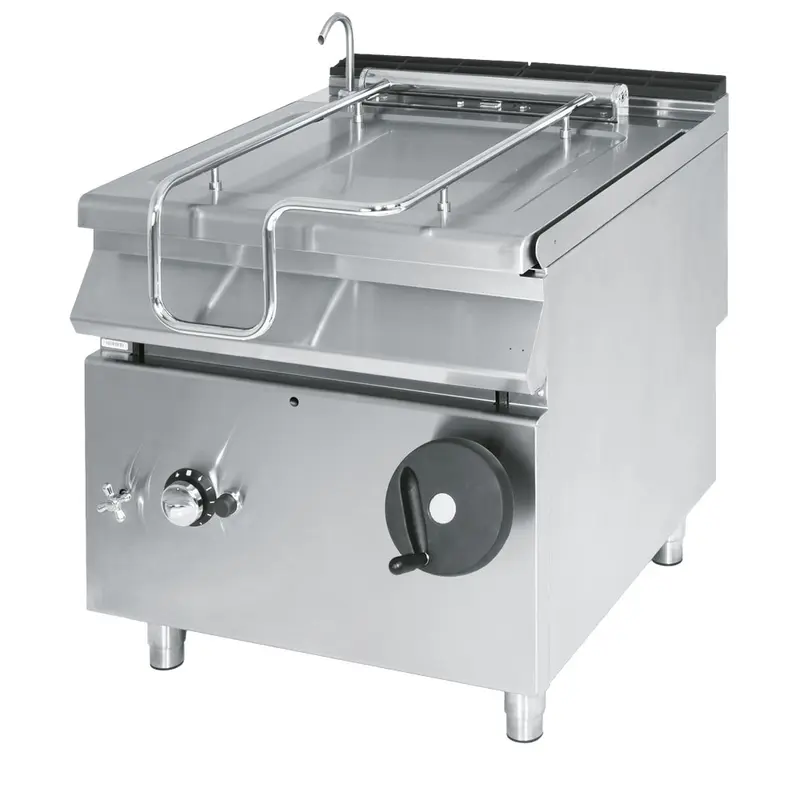 Virtus Gas-Kippbratpfanne, Kapazität 120 Liter, Edelstahl-Becken