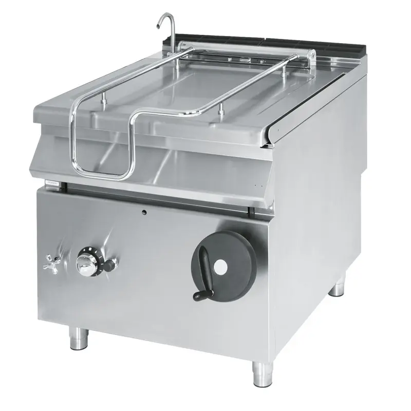 Virtus Gas-Kippbratpfanne, Kapazität 80 Liter, Edelstahl-Becken