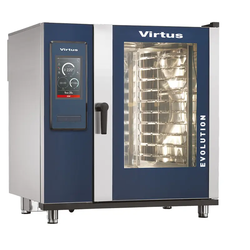 Virtus Gas-Kombidämpfer mit Boiler und automatischem Reinigungssystem, 10x GN 2/1
