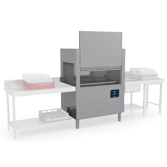 Virtus Korbtransportmaschine mit Wasch- und Nachspülzone, Korb 50x50 cm - max. H=45 cm, 160 Körbe/ Stunde