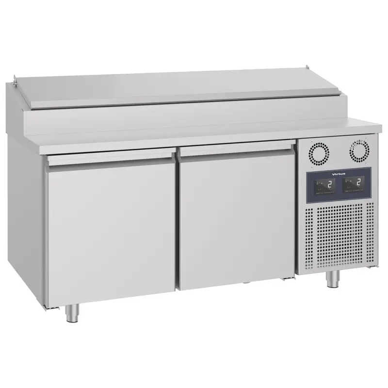 Virtus Kühl-Vorbereitungstisch mit 2 Türen 600x400 mm, 8x GN 1/3 H=150 mm, -2°/+8°C - WiFi
