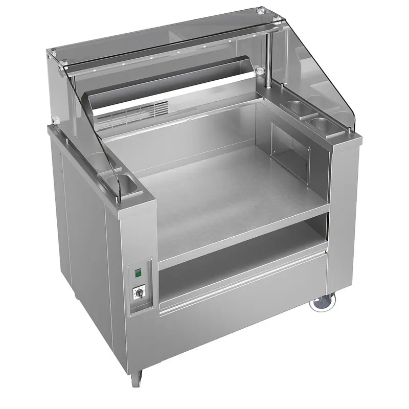 Virtus Mobile Pasta Station 1115 mm mit Nudelkocher 24 Liter und Abluftsystem