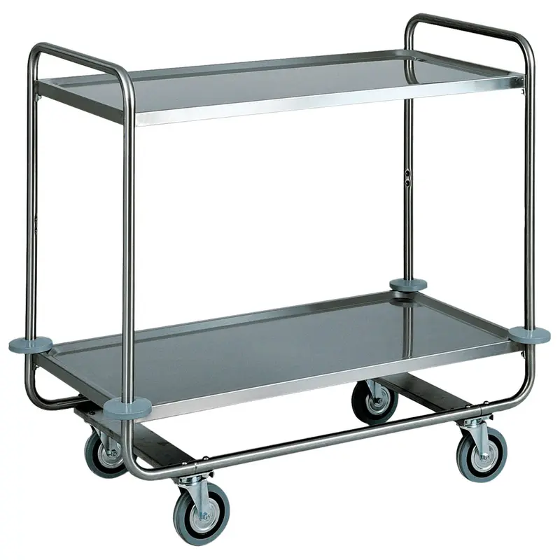 Virtus Service-Wagen in Edelstahl mit 2 Ebenen 1050x550 mm