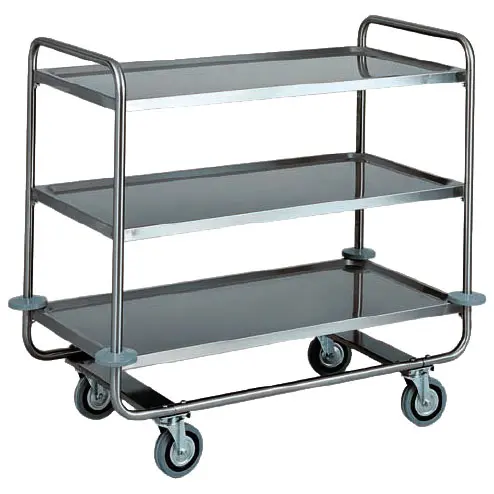 Virtus Service-Wagen in Edelstahl mit 3 Ebenen 1050x550 mm