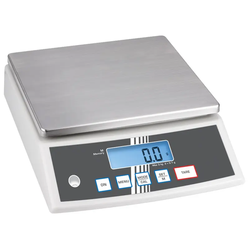 Virtus Tischwaage in Edelstahl, Wägebereich maximal 3 kg, Ablesbarkeit 0,1 g
