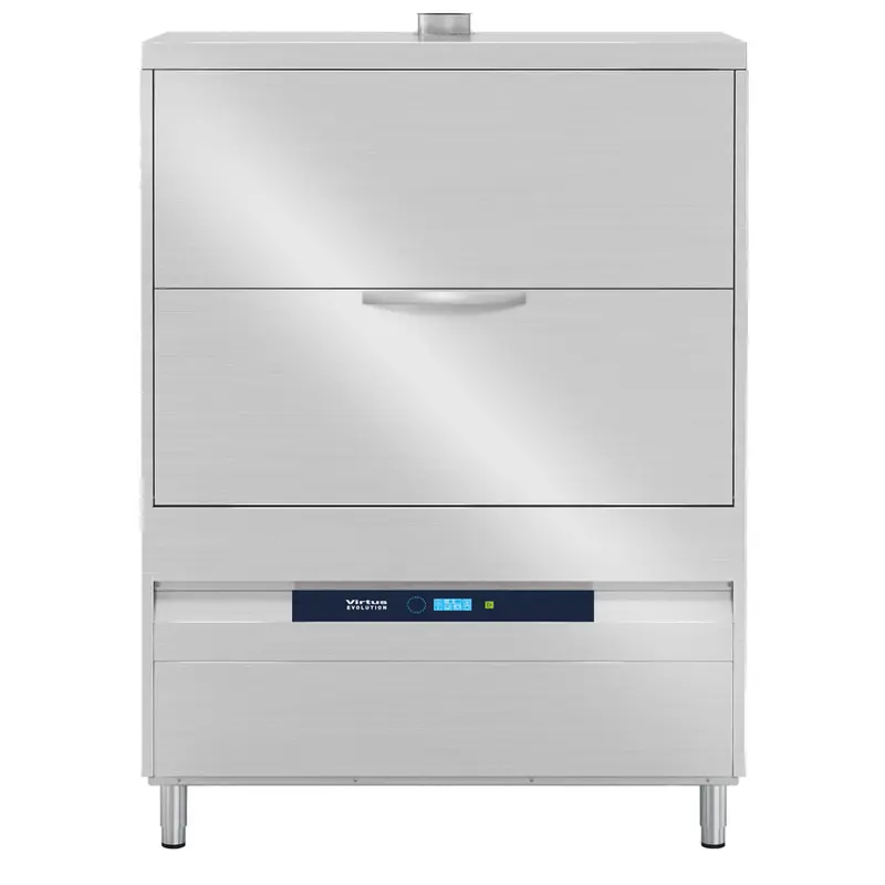 Virtus Topfspüler mit Spülmitteldosierer und Ablaufpumpe, elektronisch, Korbmaß 2x 60x67 cm, max H=85 cm