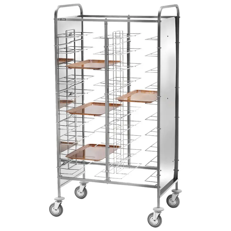 Virtus Transportwagen für Tabletts mit Seitenverkleidung, 20x 530x600 mm, H=125 mm