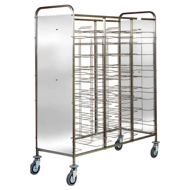 Virtus Transportwagen für Tabletts mit Seitenverkleidung, 30x 530x600 mm, H=125 mm