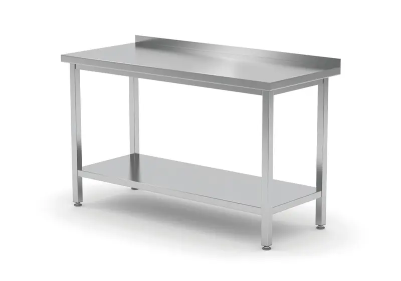 Wandtisch mit Ablage – verschraubt, Tiefe 600 mm, HENDI, Profi Line, 1000x600x(H)850mm