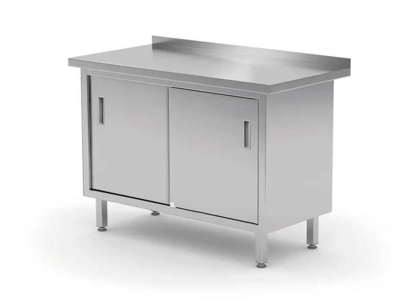 Wandtischschrank mit Schiebetüren – verschweißt, HENDI, Profi Line, 1600x600x(H)850mm