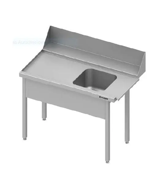 Zulauftisch ohne Grundboden mit Becken