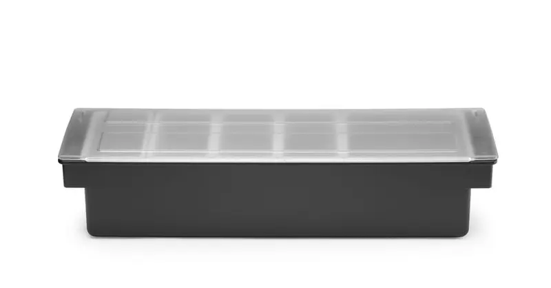 Zutatenbehälter – 5 Fächer, BarUp, Schwarz, 480x150x(H)100mm
